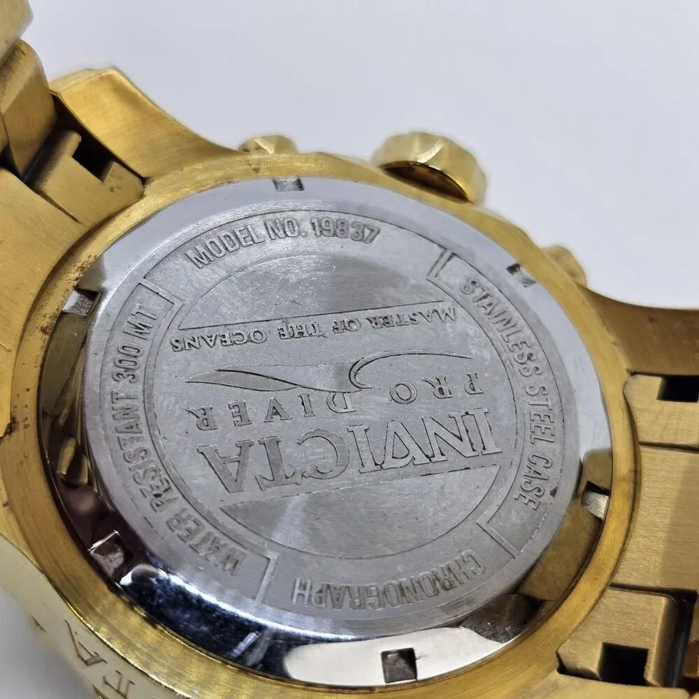 Invicta‎ 19837 Men Watch Pro Diver Chronograph Gold Dial Bracelet 6